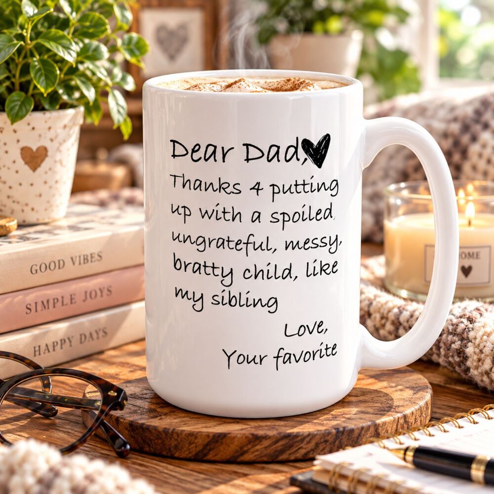 Funny Dad Mug, Favorite Child Gift, Sibling Joke Coffee Cup,Birthday Coffee Gitf